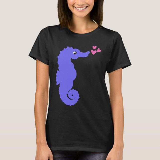 Camiseta Seahorse Hearts Aquatic Sea Animal Fish Hippocampu (Frente)