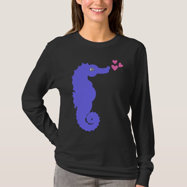 Camiseta Seahorse Hearts Aquatic Sea Animal Fish Hippocampu (Frente)
