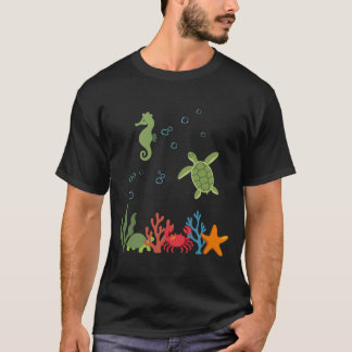 Camiseta Seahorse Underwater Kids Sea Creatures