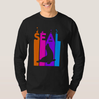 Camiseta Seal Animal Rainbow Bubble With Silhouette