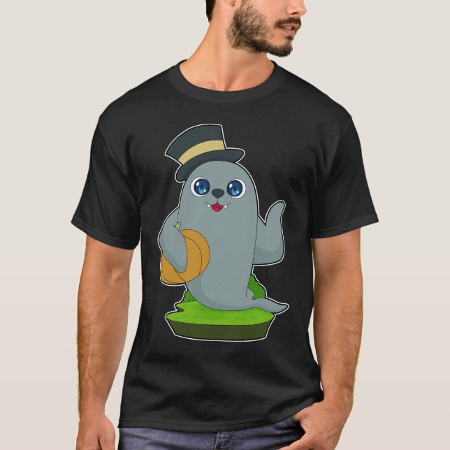 Camiseta Seal Halloween Pumpkin (Frente)