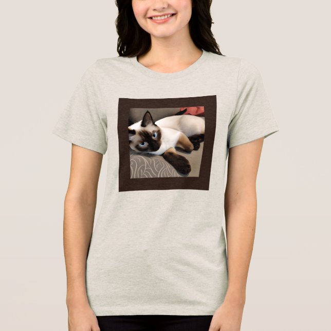 Camiseta Seal Point Retrato Digital Siamese (Frente)