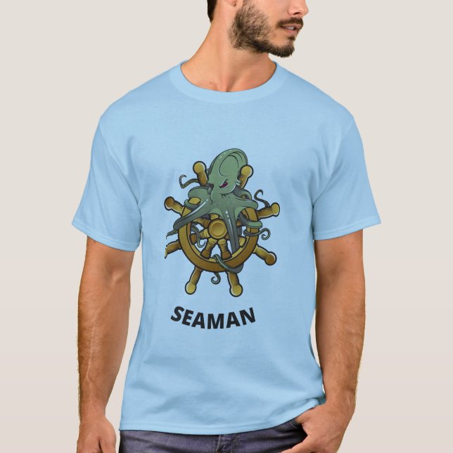 Camiseta Seaman Navio Roda E Octopus (Frente)