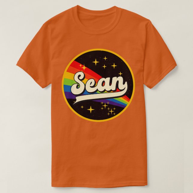 Camiseta Sean Rainbow No Estilo De Vintage Espacial (Frente do Design)