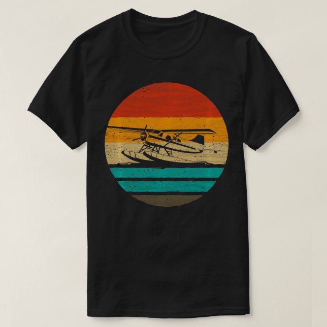 Camiseta Seaplane Retro Style Vintage (Frente do Design)