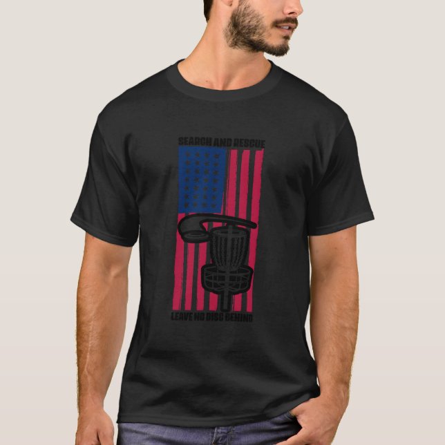 Camiseta Search Rescue Leave No Disc Behind Usa Flag Disc G (Frente)