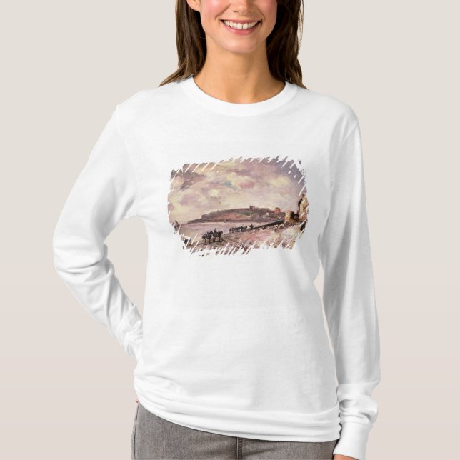 Camiseta Seascape com os pôneis na praia (Frente)