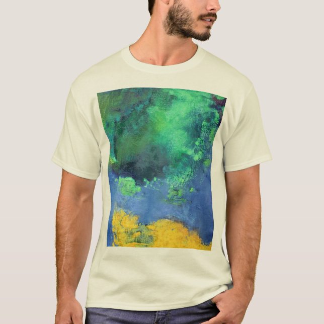 Camiseta Seascape esmeralda do oceano na água-marinha (Frente)