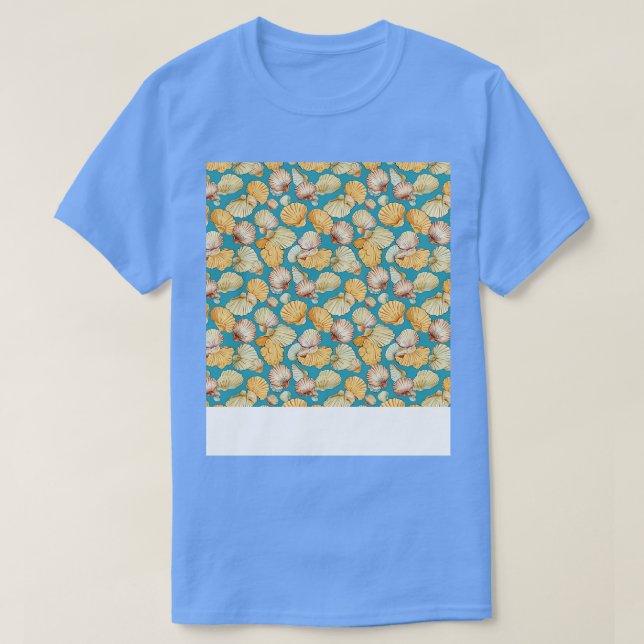 Camiseta Seashell Seamless Patterno Sea Shell Clam Beach Se (Frente do Design)