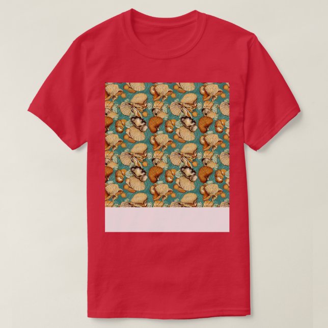 Camiseta Seashell Seamless Patterno Sea Shell Clam Beach Se (Frente do Design)