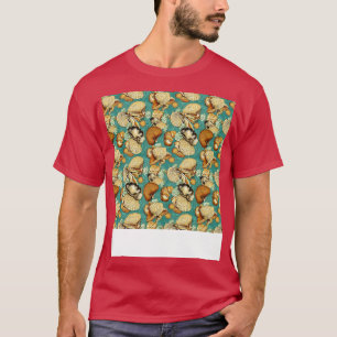 Camiseta Seashell Seamless Patterno Sea Shell Clam Beach Se