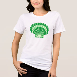Camiseta Seashell - verde da esmeralda e da hortelã