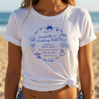 Camiseta Seashells & Wedding Bells Beach Bachelorette Party