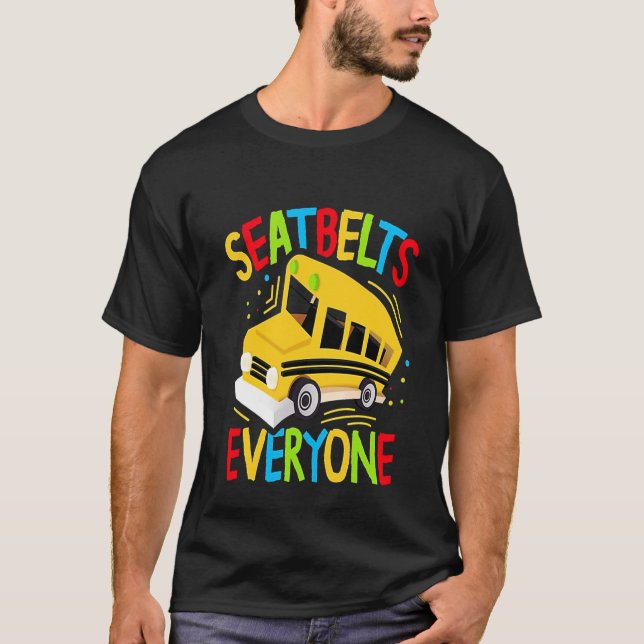 Camiseta Seatbelts Everyone  Magic School Bus Driver (Frente)