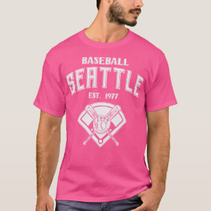Camiseta Seattle Baseball Est 1977 Vintage White Text