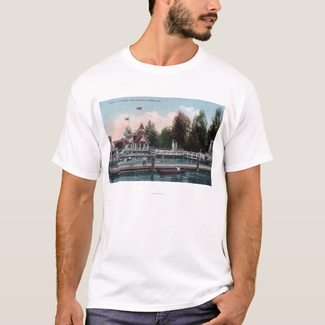Camiseta Seattle, cena do parque de WashingtonMadison (Frente)