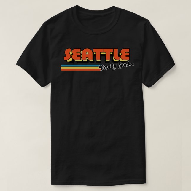 Camiseta Seattle Cheira Totalmente A Típica Retrorística Hu (Frente do Design)