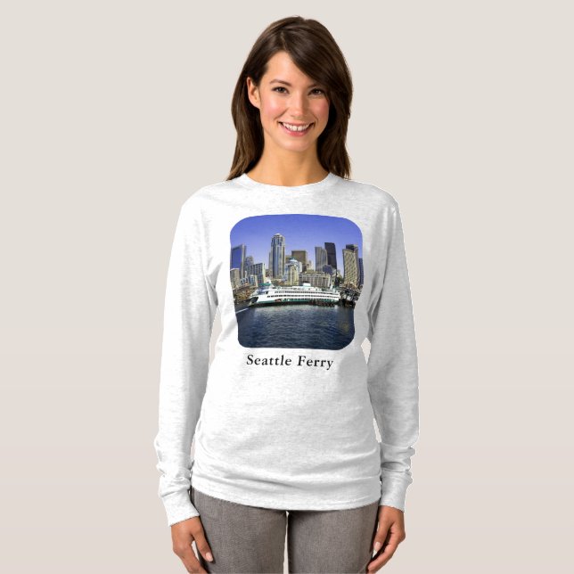 Camiseta Seattle Ferry Washington, Estado das Mulheres de L (Frente Completa)