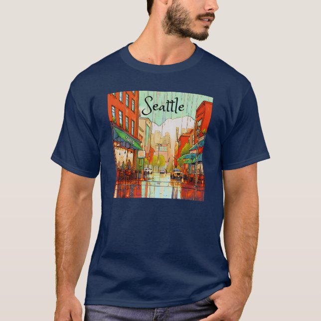 Camiseta Seattle in the Rain (Frente)