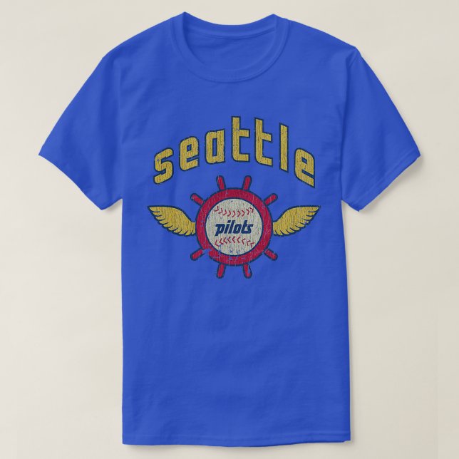 Camiseta Seattle Pilots Baseball Vintage  (Frente do Design)