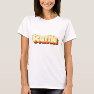 Camiseta Seattle Retro Vintage Texto