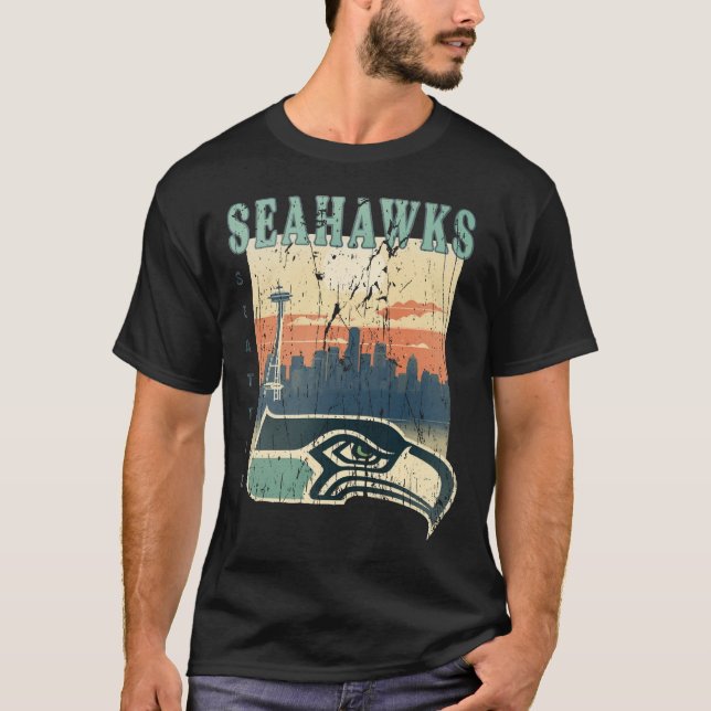 Camiseta Seattle Seahawks Estilo de Vintage (Frente)