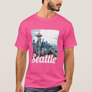 Camiseta Seattle Skyline Cityscape Souvenirs Seattle Washin