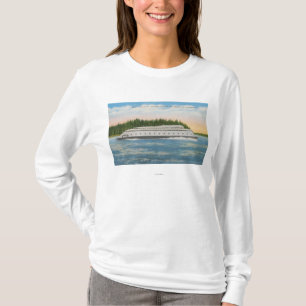 Camiseta Seattle, WA - vista da balsa de Kalakala em Puget