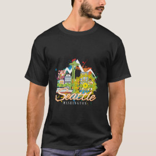 Camiseta Seattle Wa Washington Novelty Space Agulha Skyline