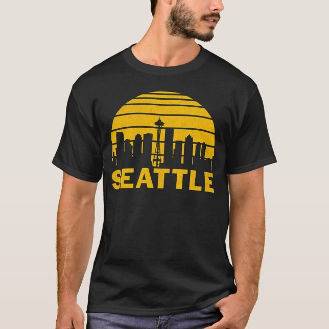 Camiseta Seattle Washington Cityscape (Frente)