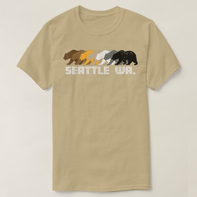 Camiseta Seattle Washington Gay Bear Distante (Frente do Design)