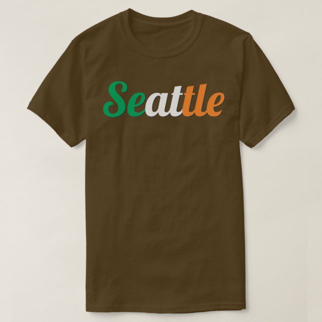 Camiseta Seattle, Washington Irlanda Flag Ruas (Frente do Design)