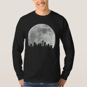 Camiseta Seattle Washington Skyline Moon Pride Vintage Seat