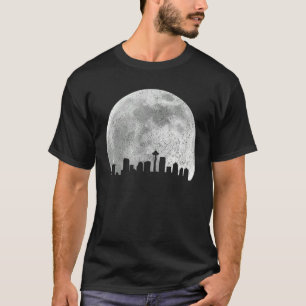 Camiseta Seattle Washington Skyline Moon Pride Vintage Seat