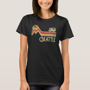 Camiseta Seattle Washington Vintage Estilo Retro Homens Mul