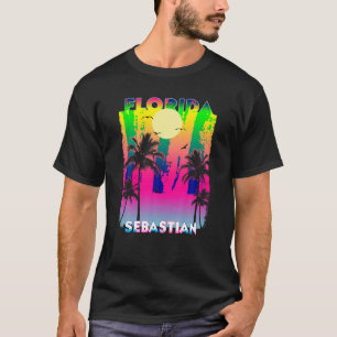 Camiseta sebastian Florida Fl verão vintage Sunset T Shirt