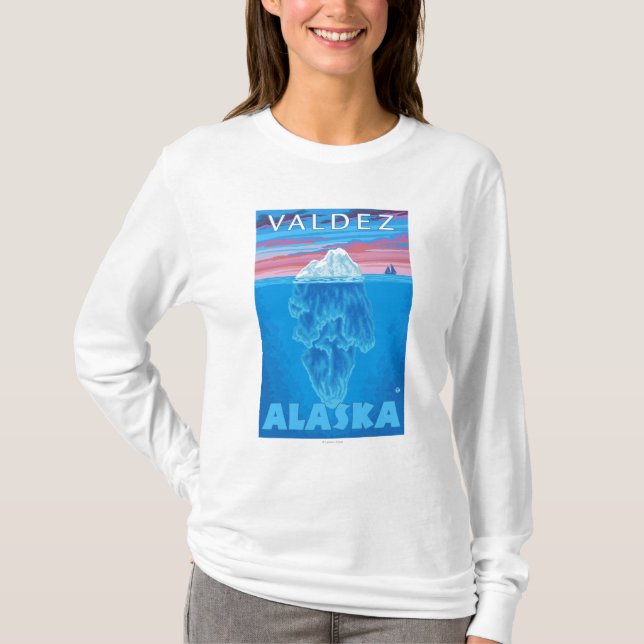 Camiseta Secção transversal do iceberg - Valdez, Alaska (Frente)