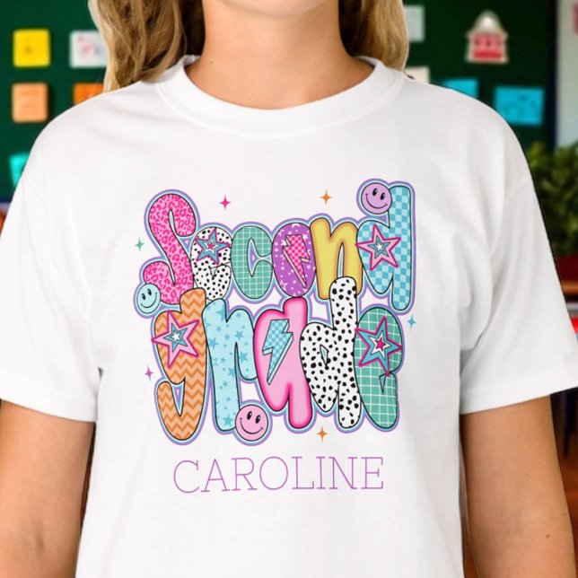 Camiseta Second Grade First Day of School Coquette Custom (Criador carregado)