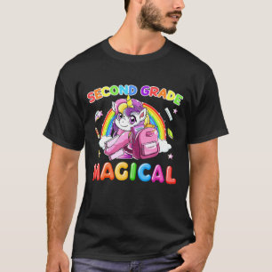 Camiseta Second Grade Magical Unicorn Rainbow Back To Schoo