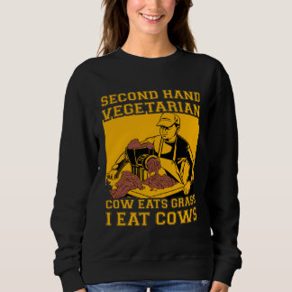 Camiseta Second Hand Vegetarian Cow eats Grass I eat Cows