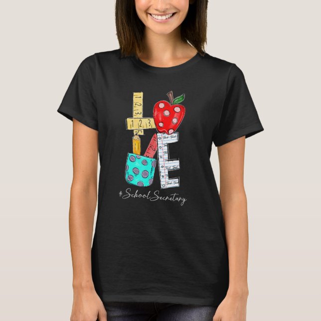 Camiseta Secretário Da Escola De Amor De Volta À Escola 1ru (Frente)
