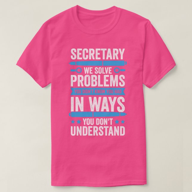 Camiseta Secretário Engraçado Assistente Administrativo Pre (Frente do Design)