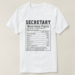 Camiseta Secretário Engraçado Nutrição Fala Funcionarios de