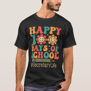 Camiseta Secretário Feliz 100.º Dia Da Escola Groovy Gostei