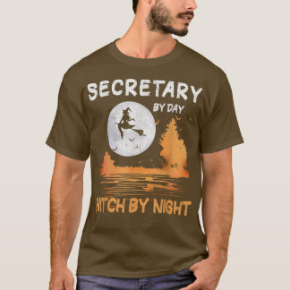Camiseta Secretary By Day Witch By Night Women Halloween746
