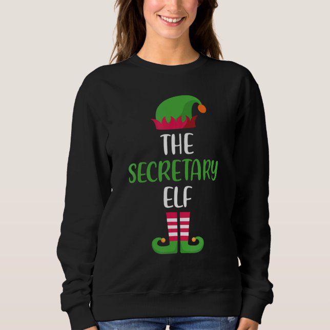 Camiseta Secretary Elf Family Matching Group Christmas Paja (Frente)