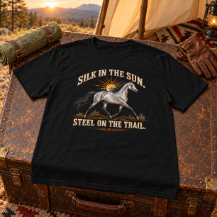 Camiseta Seda ao Sol. Aço na Trilha Akhal-Teke