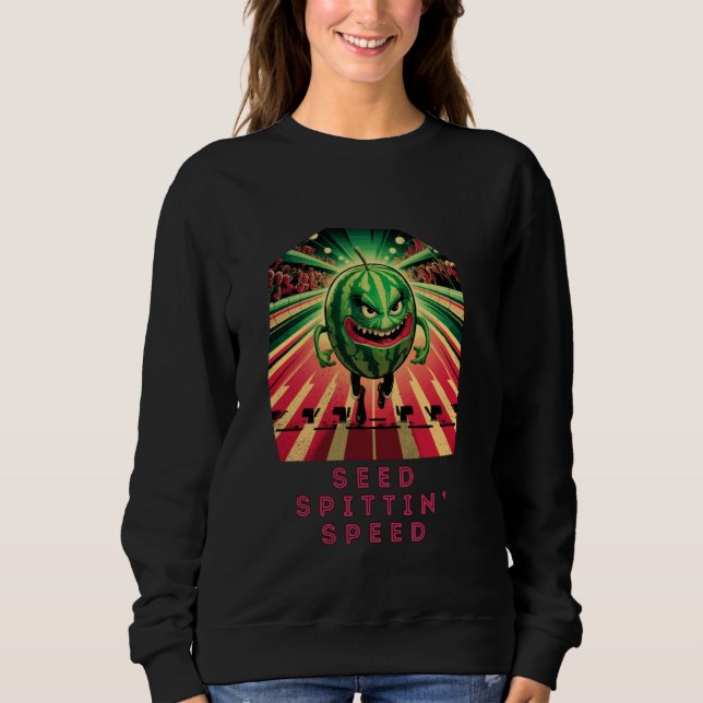 Camiseta Seed Spittin Speed Funny Watermelon Running Cartoo (Frente)