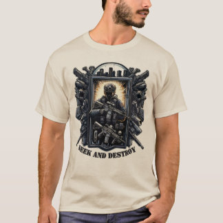 Camiseta Seek And Destroy Tactical Military Gaming Shirt
