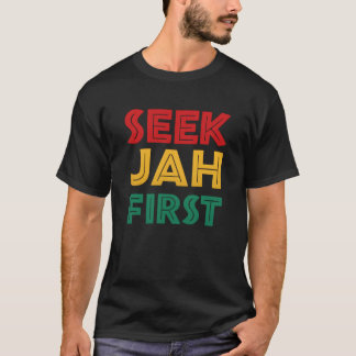 Camiseta Seek Jah First Rastafarian Reggae Rasta Colors